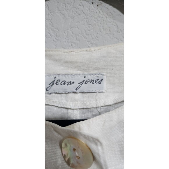 Vintage Jean Jones Shirt Chest Pockets Button Front Linen Top Lagenlook - Picture 4 of 11